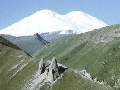 Mount Elbrus. View from Malka Valley