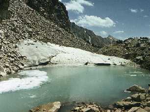 Nameless Lake by Dugoba Glacier, Alai Mountains, Uzbekistan, 4200